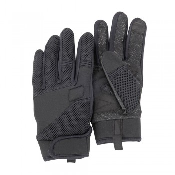 Black Leather Amara Summer Chopper Motorcycle Gloves -Black