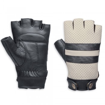 Men’s Fingerless Technaline Leather Summer Touring Chopper Gloves with Double Padded Palm