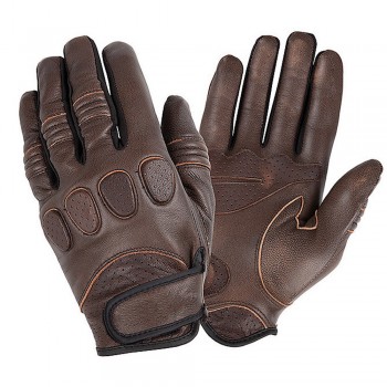 Vintage Urbano Leather Motorcycle Gloves Brown
