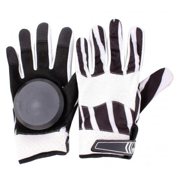 Longboard Downhill Sliding Gloves Black White Full Finger 