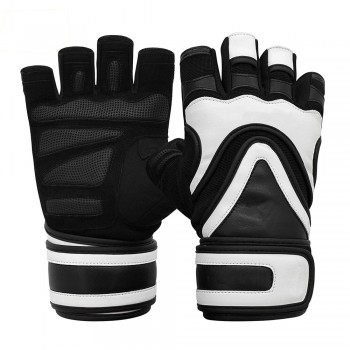 Leather Gloves Weightlifting Half Finger Training Gloves Wrist Support Breathable