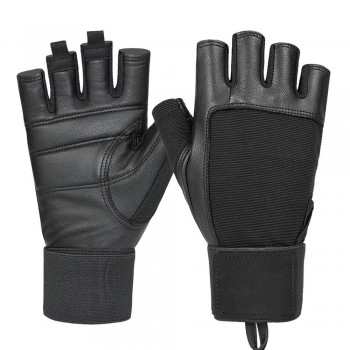 Leather Training Gloves Weightlifting Gloves With Bandage